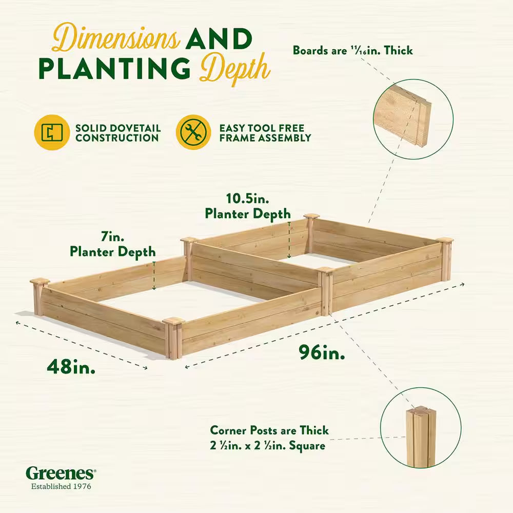 4 Ft. X 8 Ft. X 10.5 In. Original Cedar Raised Garden Bed