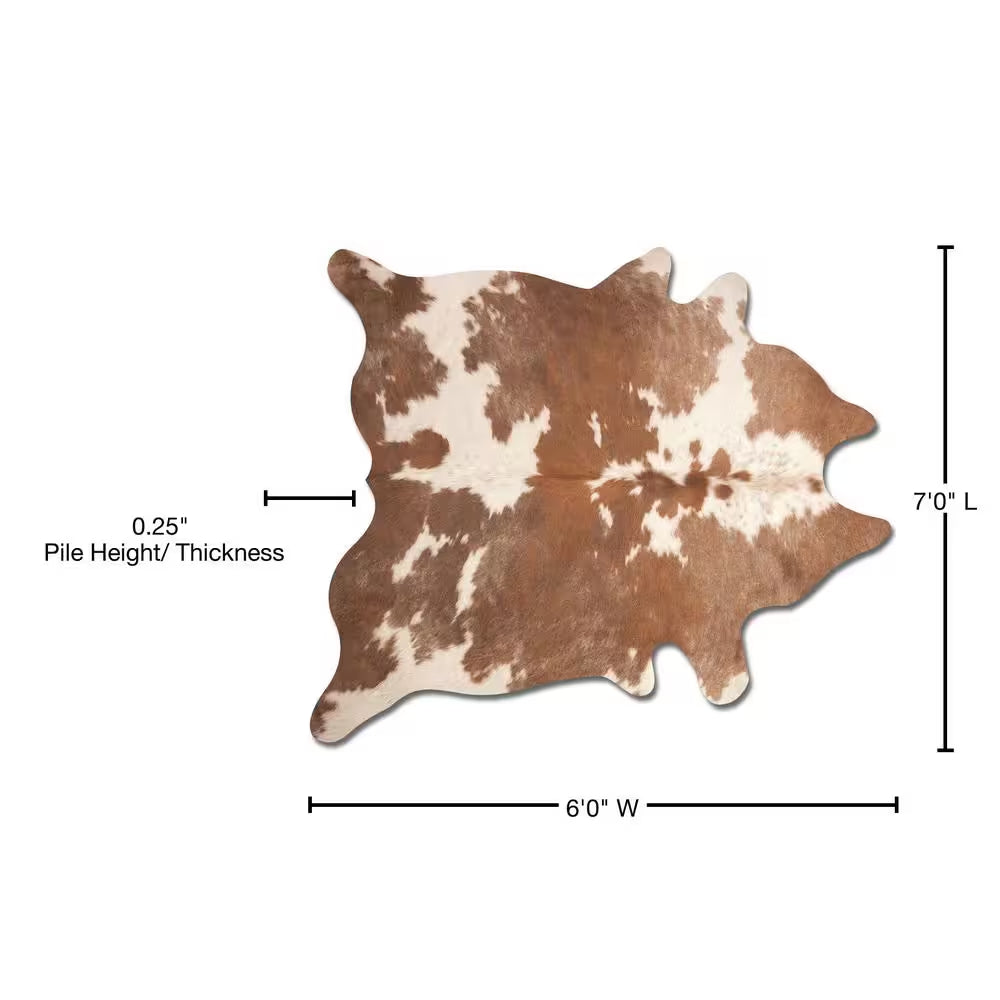 Kobe Brown and White 6 Ft. X 7 Ft. Cowhide Rug