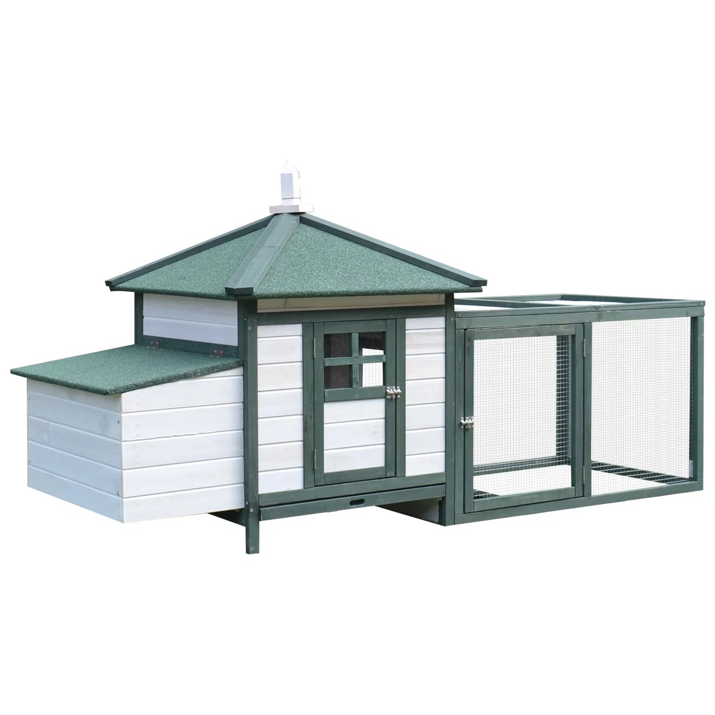 Chicken Coop Hen House, 4-6 chickens, Cottage Style, Green