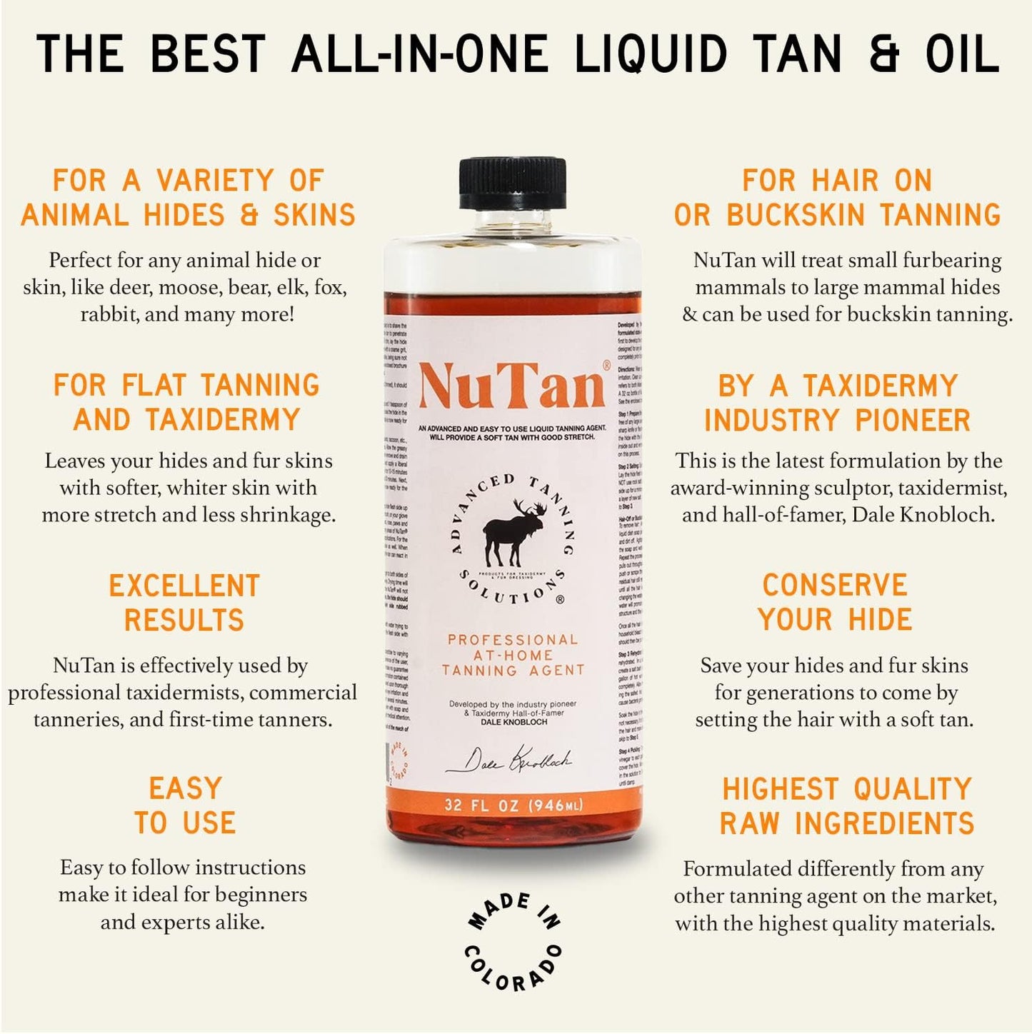Advanced Tanning Solutions - Nutan 32Oz DIY Hide and Fur Tanning Solution - Next