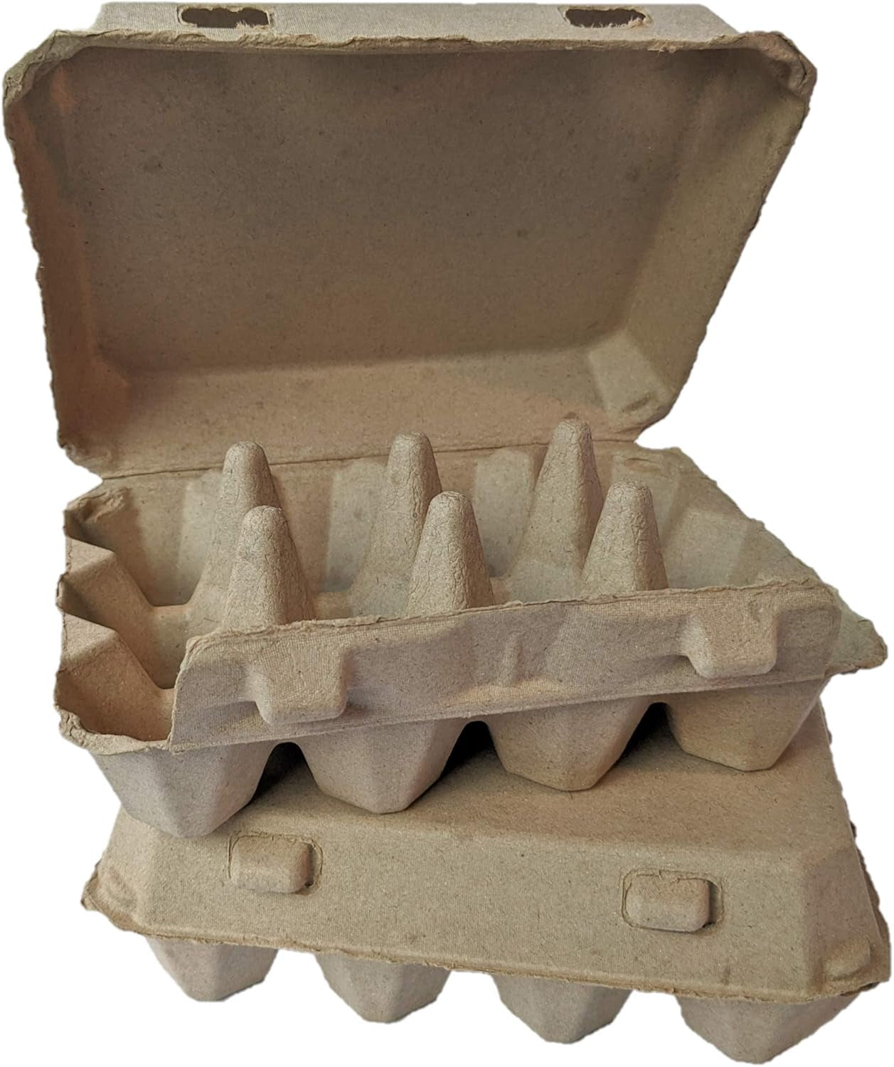Vintage Blank Egg Cartons- Classic 3X4 Style Holds 12 Large Eggs, Sturdy Design Made from Recycled Cardboard (75) Tan