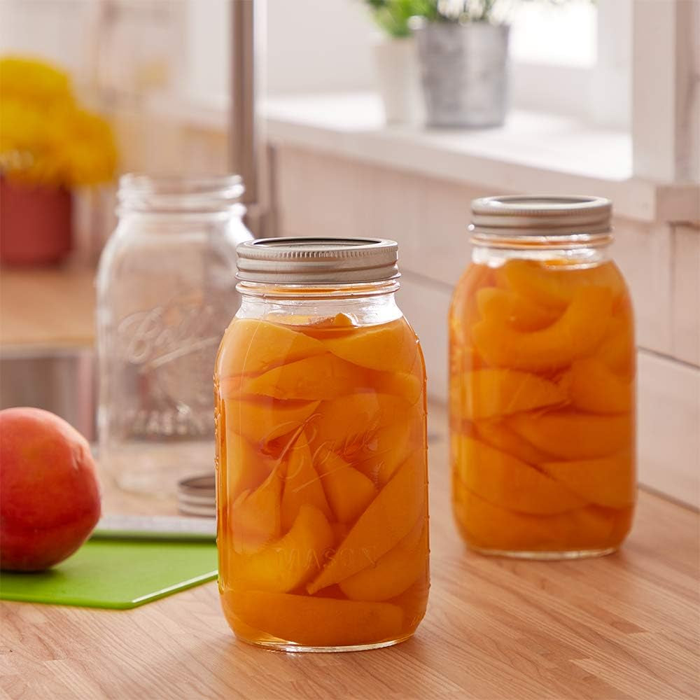 Regular Mouth Quart 12 Pieces Jars (32Oz) Made in USA, Clear