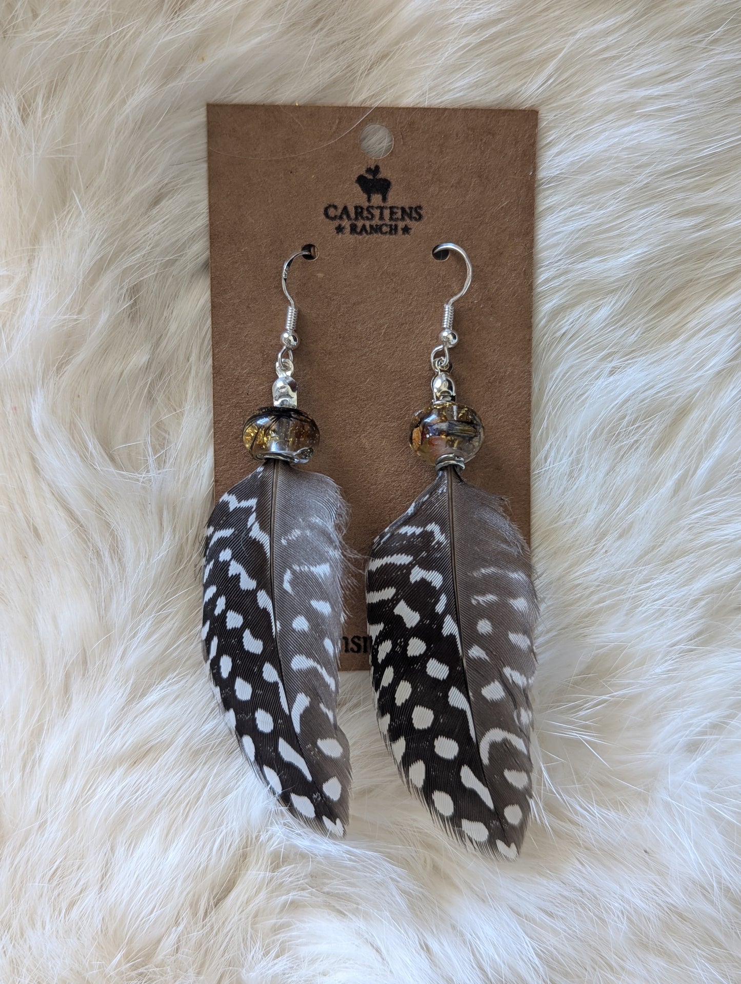 Guinea Feather Earrings