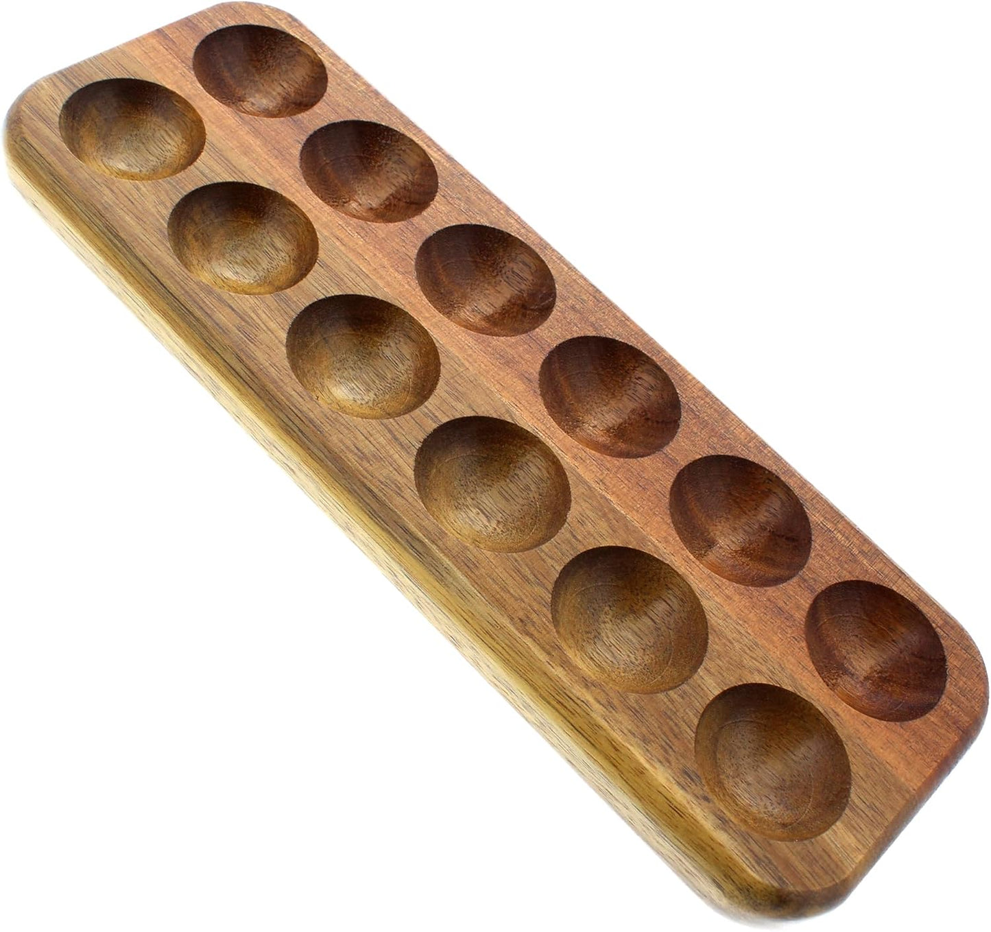 Egg Tray - Rustic Wooden Egg Holder for Eggs Usable in Kitchen Refrigerator, or Countertop for Display or Storage - Easy to Clean… (12 Eggs)