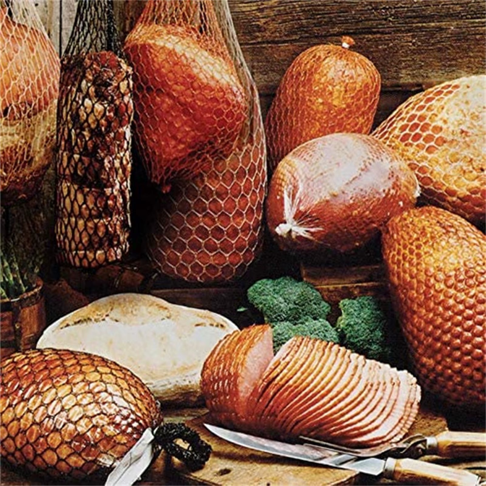 Meat Netting Roll Elastic Ham Sock Netting Pork Butcher Twine Net Braided Cotton Thread Household Kitchen Net Bag Packing Tools