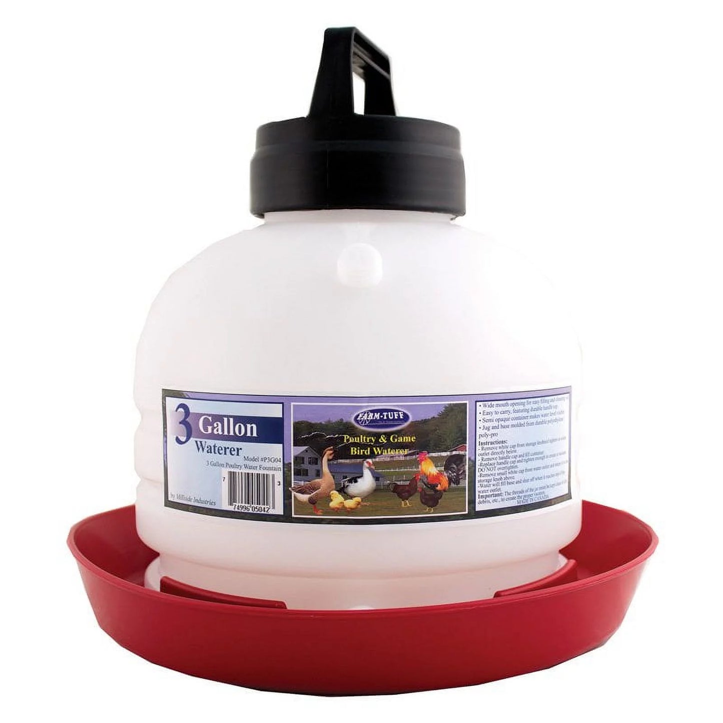 TOP-FILL POULTRY FOUNTAIN 3 GALLON