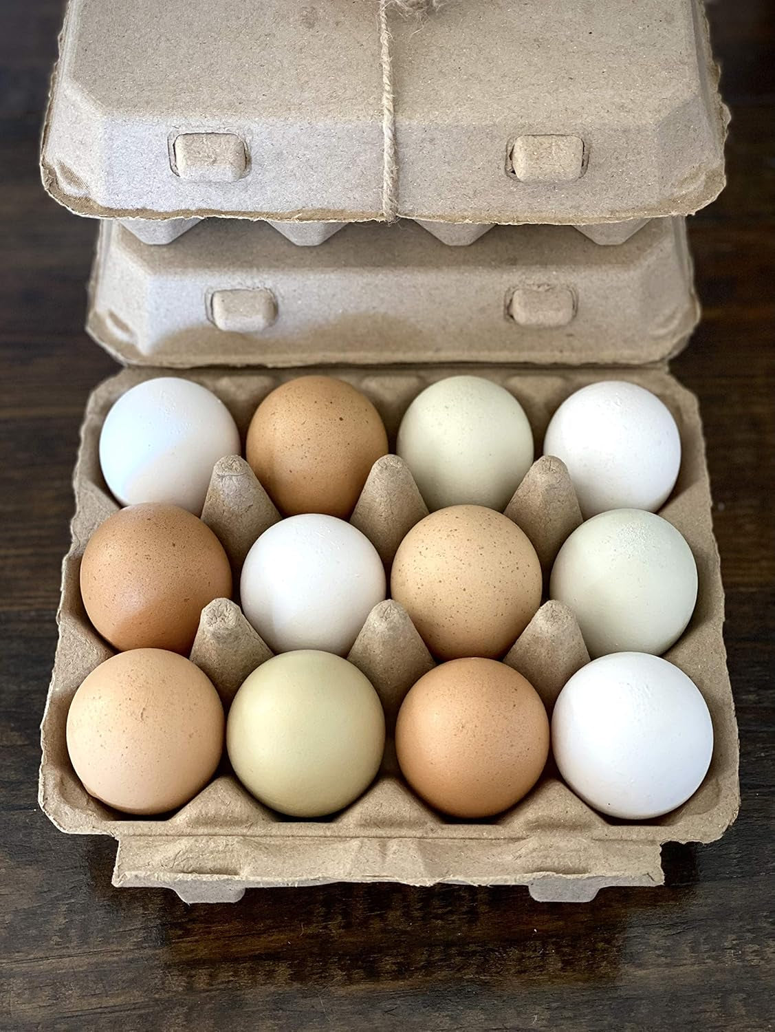 Vintage Blank Egg Cartons- Classic 3X4 Style Holds 12 Large Eggs, Sturdy Design Made from Recycled Cardboard (75) Tan