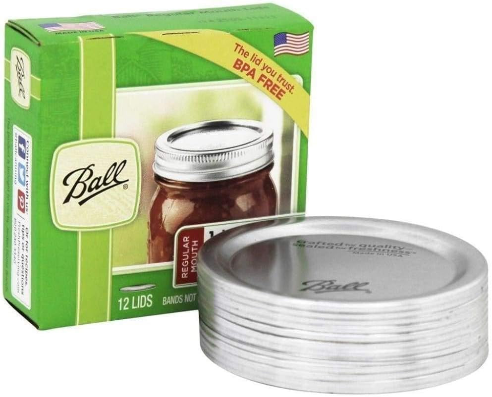 Regular Mouth Lids for Glass Mason Jars, Used for Canning, Pickling, Juice, Jam, Jelly 12-Count, Pack of 8 (96-Lids Total)