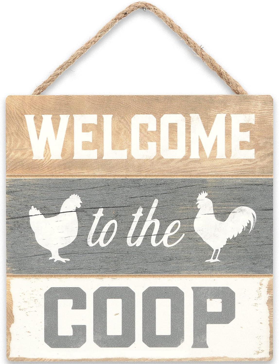 Welcome to the Coop Hanging Sign - Small Farmhouse Chicken Wall Decor for Chicken Coop, Sun Room or Entryway