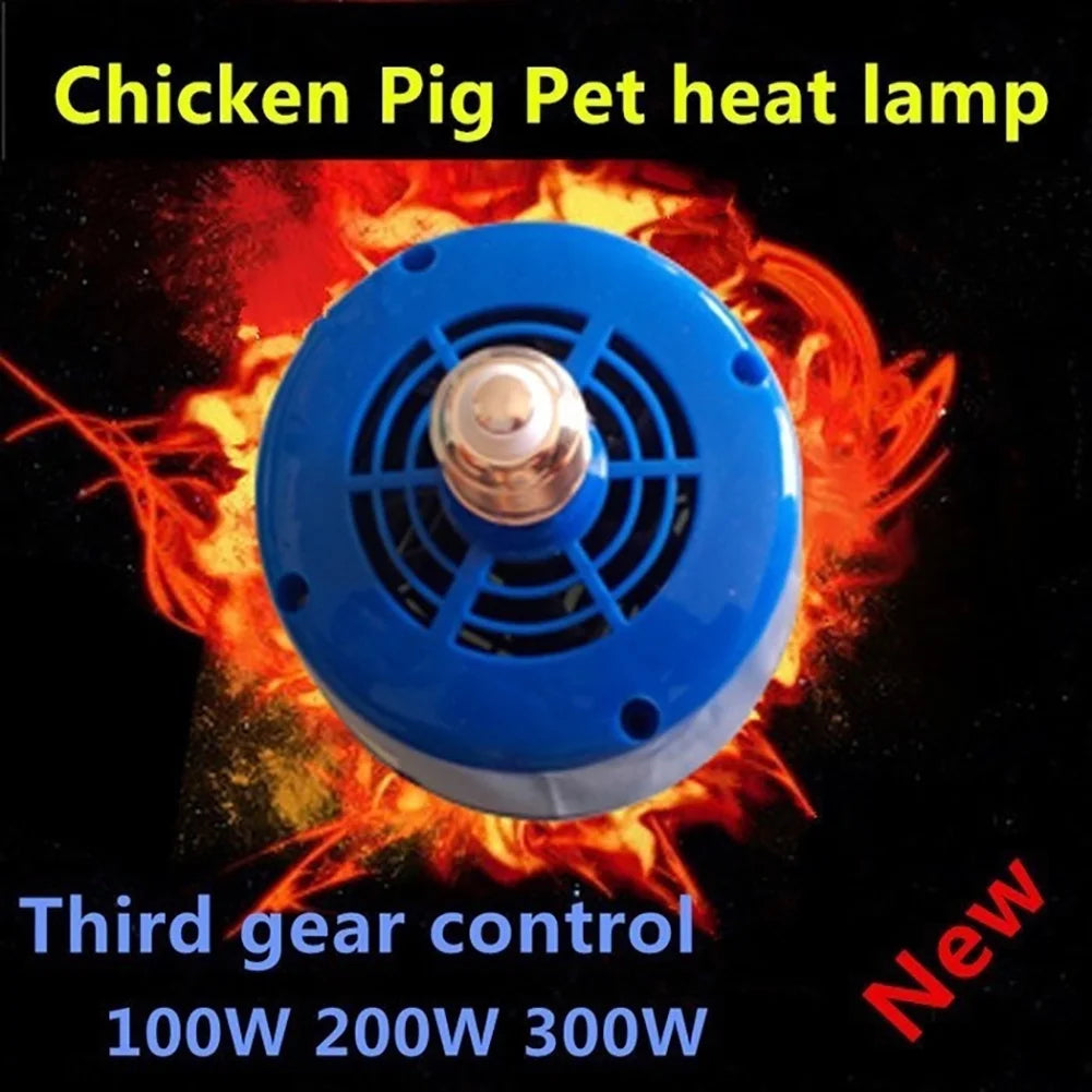 100-300W Heating Lamp, Safe Chicken Coop Pet Heater Livestock Heat Lamp Tool,Cultivation Heating Lamp for Pet Chicken Livestock Heat Lamp Tool, Blue E27