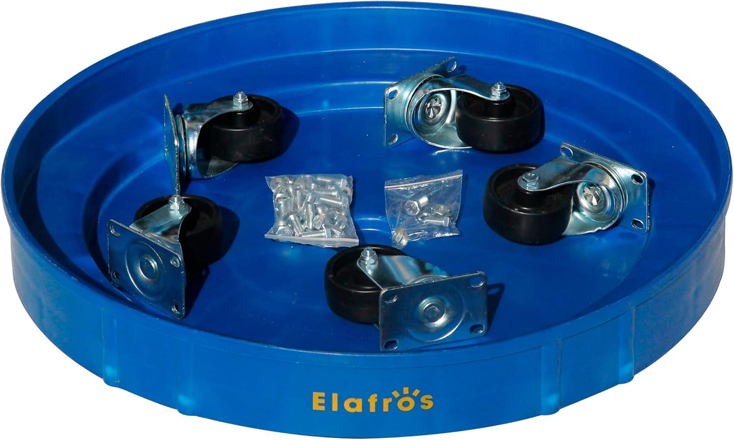 30 Gallon and 55 Gallon Heavy Duty Plastic Drum Dolly – Durable Plastic Drum Cart 900 Lb. Capacity- Barrel Dolly with 5 Swivel Casters Wheel,Blue