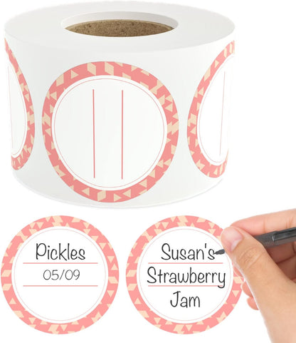 Dissolvable Canning Labels for Jars – 200 Dissolvable Mason Jar Labels - Dissolvable Food Labels for Containers - Jam Homemade Canning Jar Labels Stickers - Removable Mason Jar Labels 2" Coral