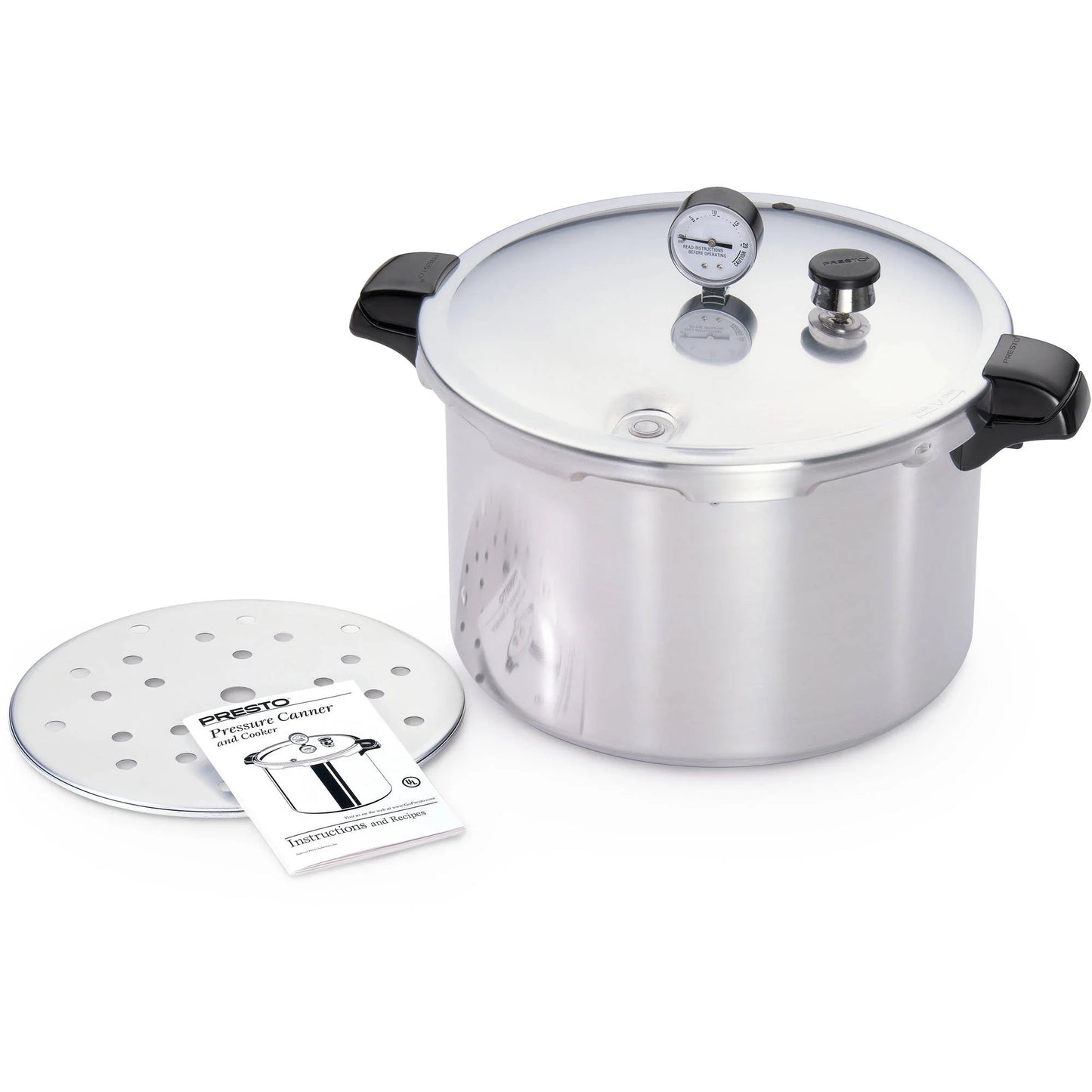 16 Quart Heavy Gauge Aluminum Pressure Canner with Gauge and Rack 01755