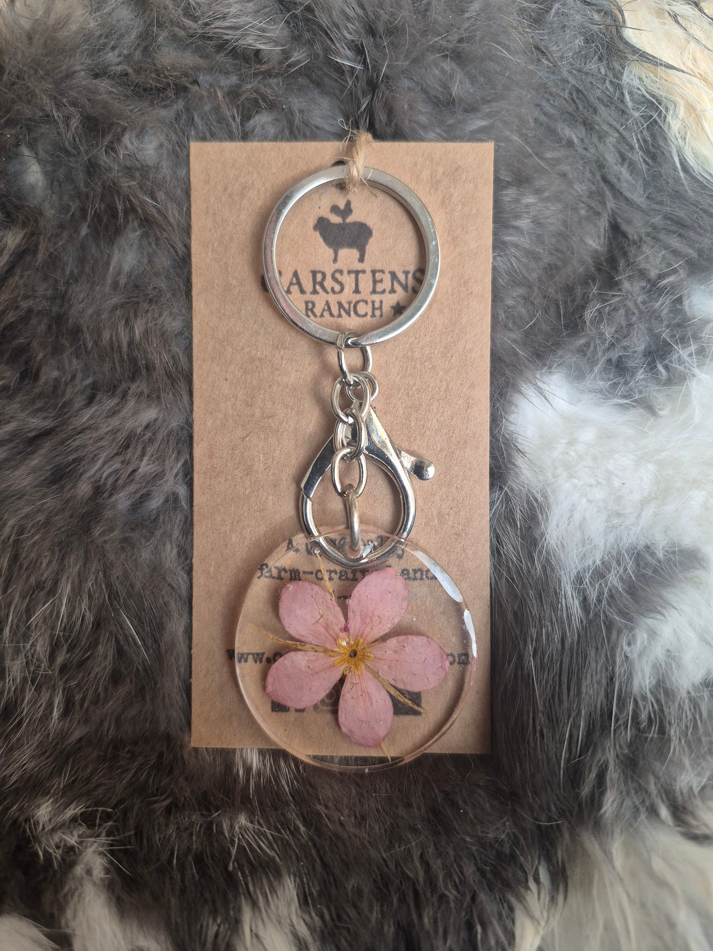 Texas Meadow Rose Keychain