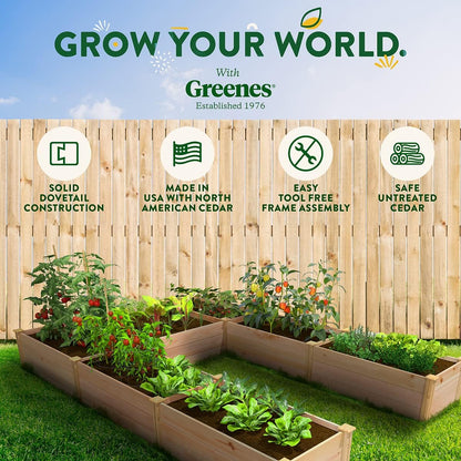 Premium Cedar Raised Garden Bed, 8' X 12' X 16.5" U-Shaped Bed - Made in USA with North American Cedar