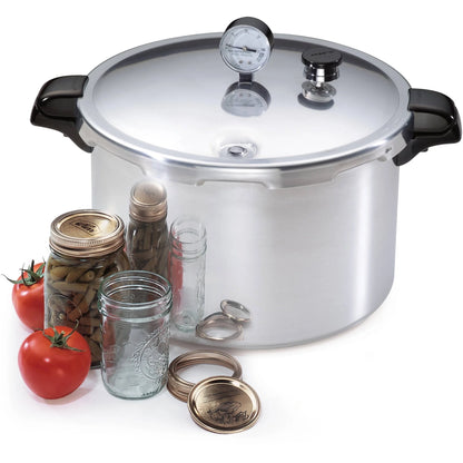16 Quart Heavy Gauge Aluminum Pressure Canner with Gauge and Rack 01755