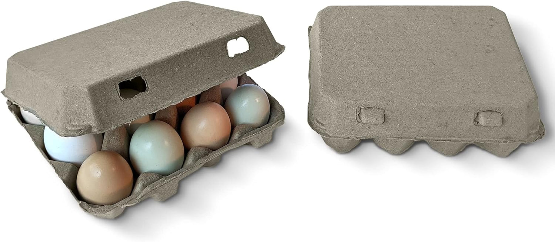 Vintage Blank Egg Cartons- Classic 3X4 Style Holds 12 Large Eggs, Sturdy Design Made from Recycled Cardboard (75) Tan