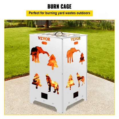 Vevor Burn Barrel Burn Drum Incinerator Barrel 14X14X24 Inch for Yard Waste