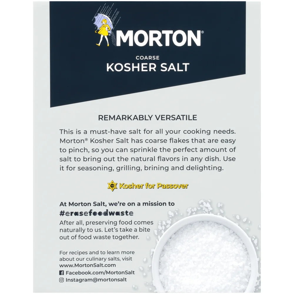 Coarse Kosher Salt – for Cooking, Grilling, Brining, & Salt Rimming, 48 Oz Box