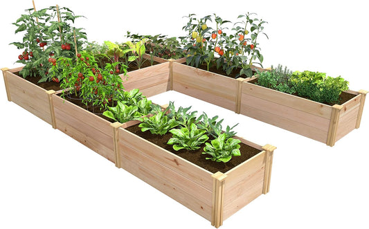 Premium Cedar Raised Garden Bed, 8' X 12' X 16.5" U-Shaped Bed - Made in USA with North American Cedar