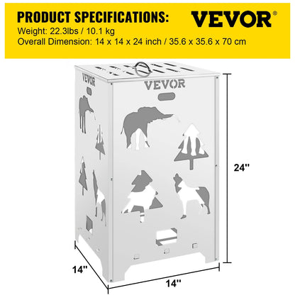 Vevor Burn Barrel Burn Drum Incinerator Barrel 14X14X24 Inch for Yard Waste